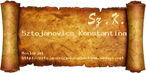 Sztojanovics Konstantina névjegykártya